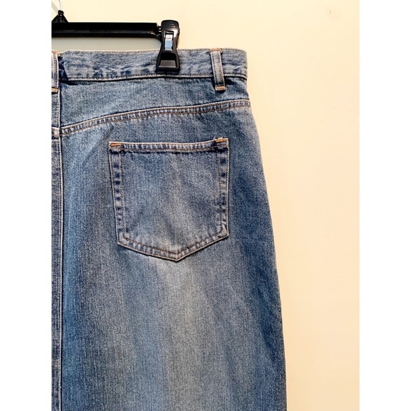 Sun-Washed Denim Midi Skirt — Retro Y2K Hippie Cool - Size 12 - Picture 3 of 5